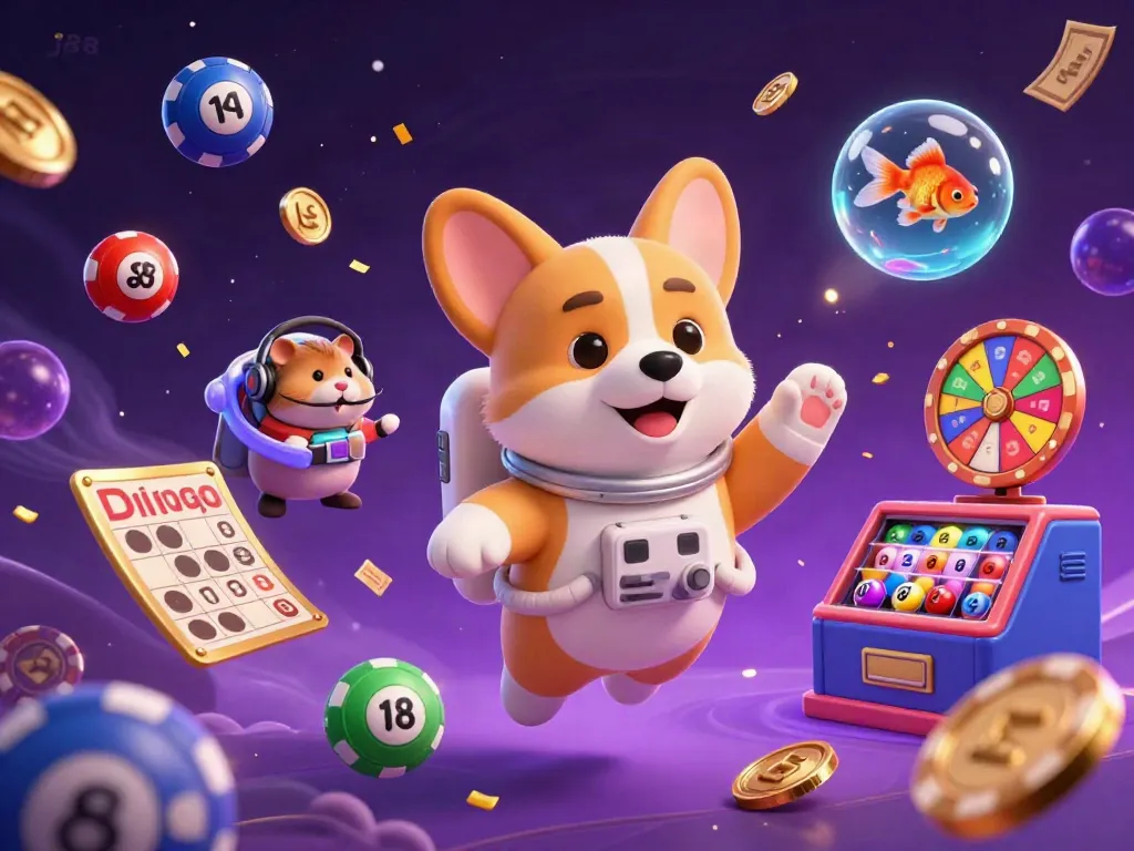Engage with thrilling j88 casino moments featuring an astronaut corgi and festive elements.