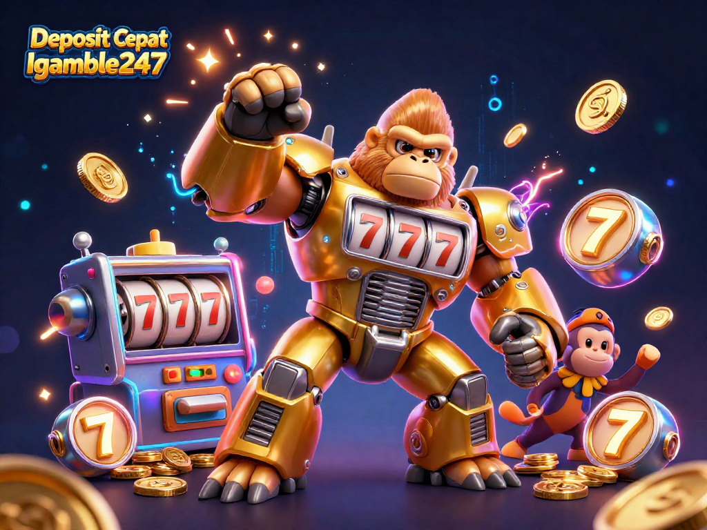 Engage in thrilling gaming with Deposit Cepat Igamble247 featuring dynamic mech and casino elements.
