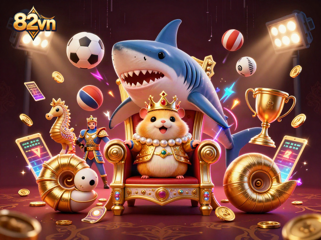 Engage in thrilling gameplay with the captivating 82vn casino virtual world featuring a grand hamster king.
