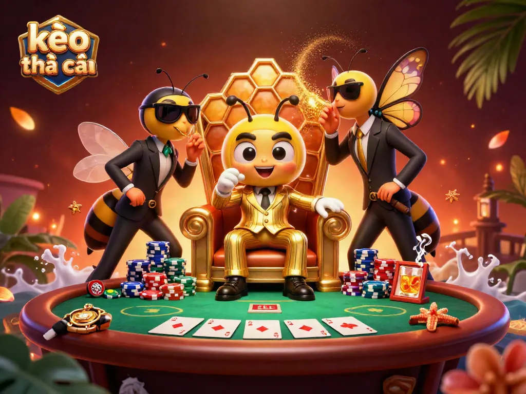 Engage with kèo nhà cái strategies in a dynamic casino scene featuring a mob-themed illustration.