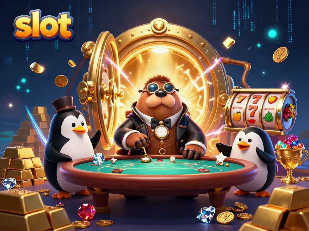 Experience thrilling slot gameplay with a jolly walrus, penguin dealer, and bluffing pufferfish.