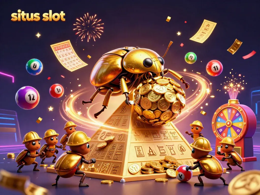 Experience situs slot gaming with dynamic 3D casino characters and vibrant slot elements.