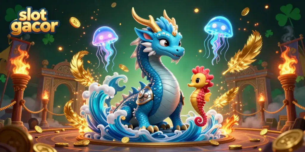 Experience dynamic slot gacor scenes with enchanting characters and casino elements.
