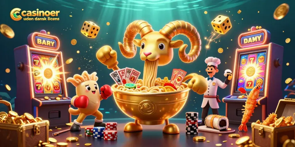 Experience casinoer uden dansk licens with dynamic characters and jackpot excitement in a vibrant scene.