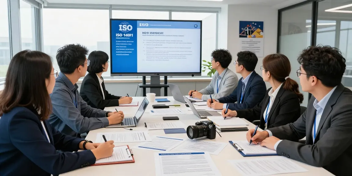 ISO Certification in Pakistan workshop with diverse professionals collaborating on quality management systems.