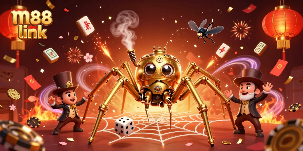 Experience exciting gameplay with m88 link in this colorful steampunk casino illustration.