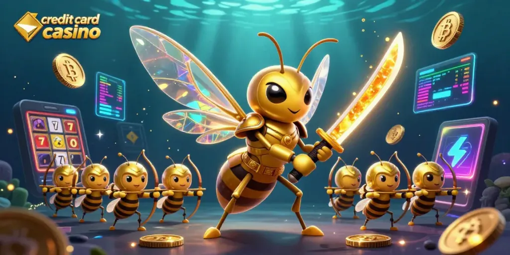 Experience the excitement of a credit card casino adventure with a samurai golden hornet and bee archers.