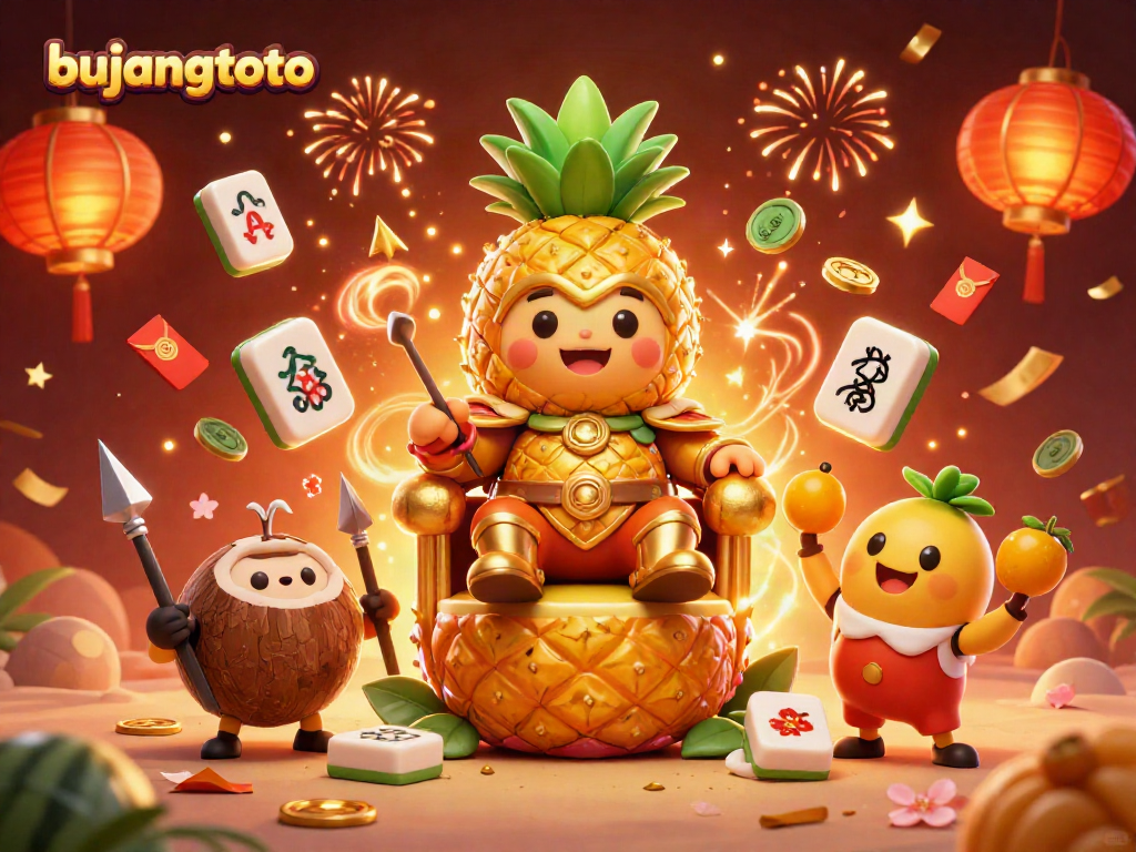 Experience the thrilling world of bujangtoto with vibrant casino-themed characters and festive elements.