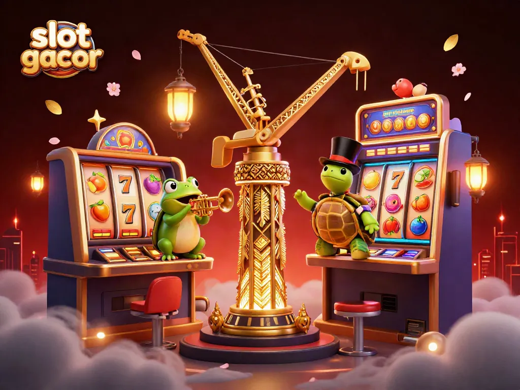 Engage with thrilling slot gacor gameplay, featuring vibrant 3D characters and casino elements.