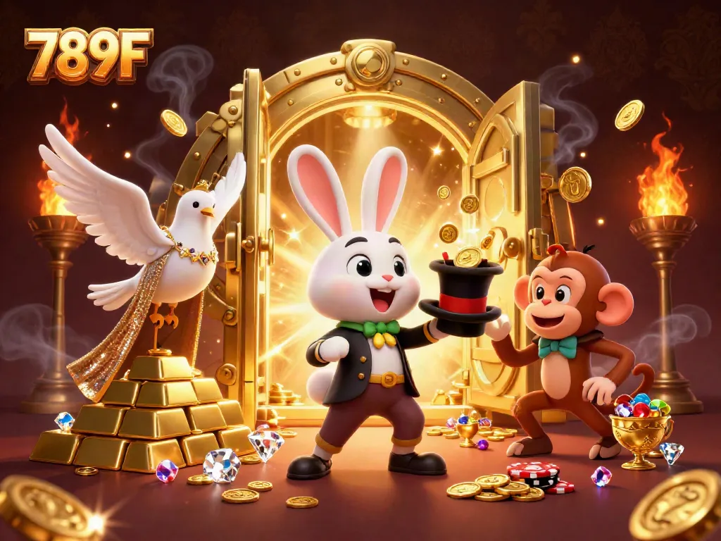 Engage in thrilling gameplay and rewards with 789F's enchanting 3D casino scene