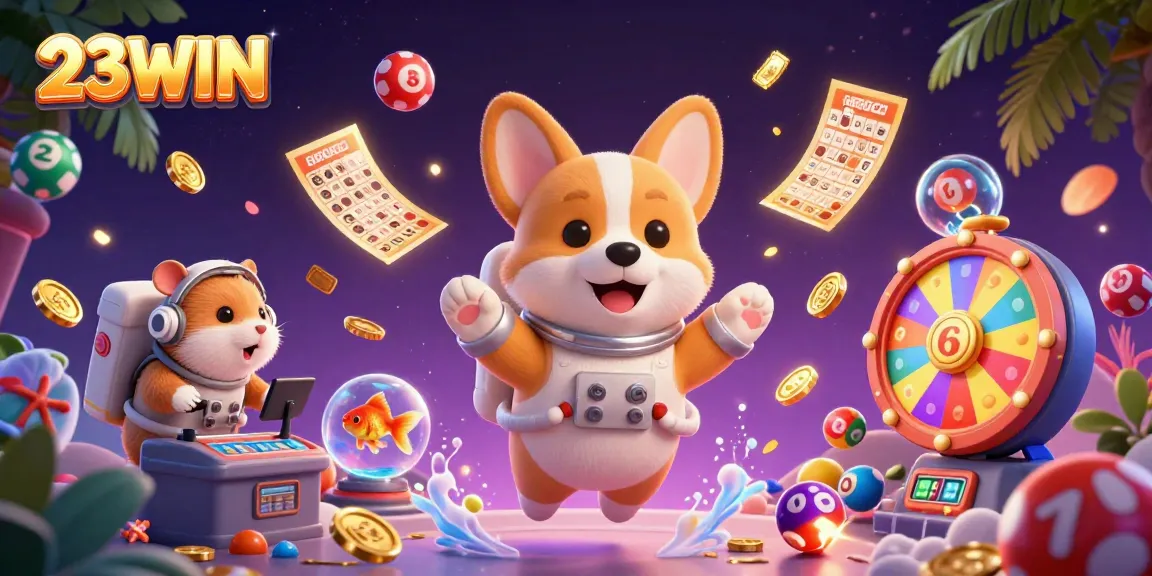 Engage with vibrant casino action at 23WIN featuring a whimsical space-themed scene.