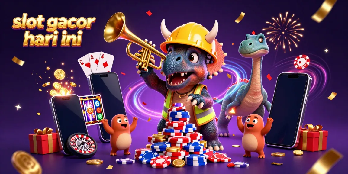 Mencicipi keseruan slot gacor hari ini dengan triceratops dan parasaurolophus merayakan kemenangan di kasino