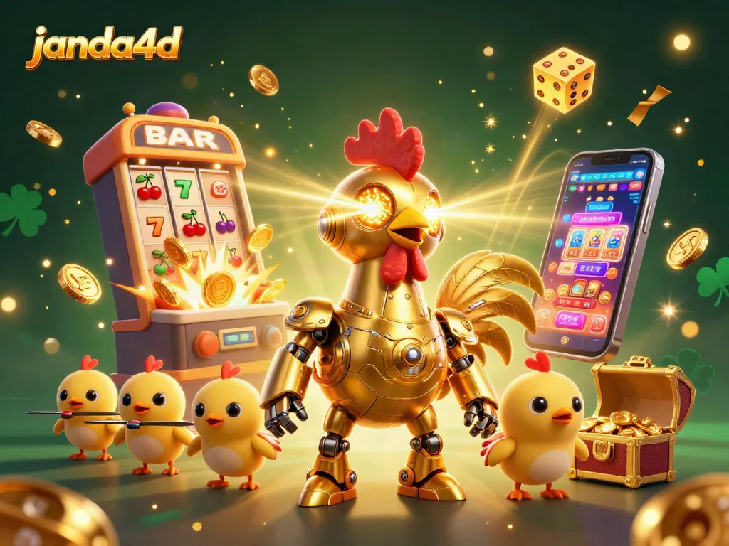 Permainan slot online janda4d, kesempatan menang besar dengan simbol jackpot dan karakter menarik.