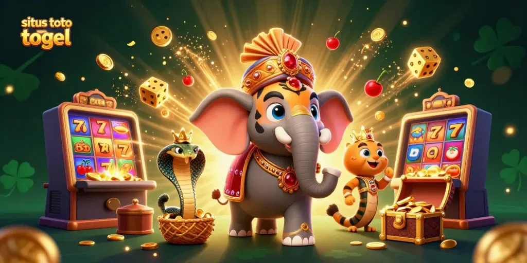Experience situs toto togel excitement with vibrant 3D casino scene bursting with action and rewards.