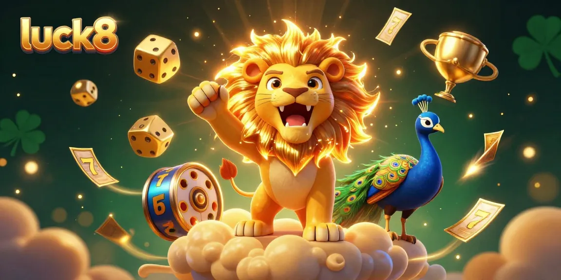 Engage in the excitement of luck8 with dynamic casino elements in a vibrant 3D scene.