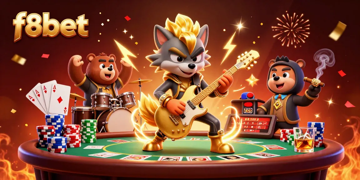 Experience the excitement of f8bet with a dynamic casino scene featuring vibrant characters.
