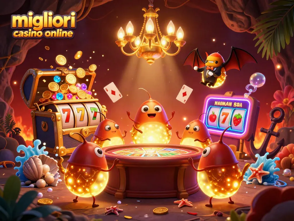 I migliori casino online illuminati da glochi luminosi con dettagli mozzafiato e simboli di slot.