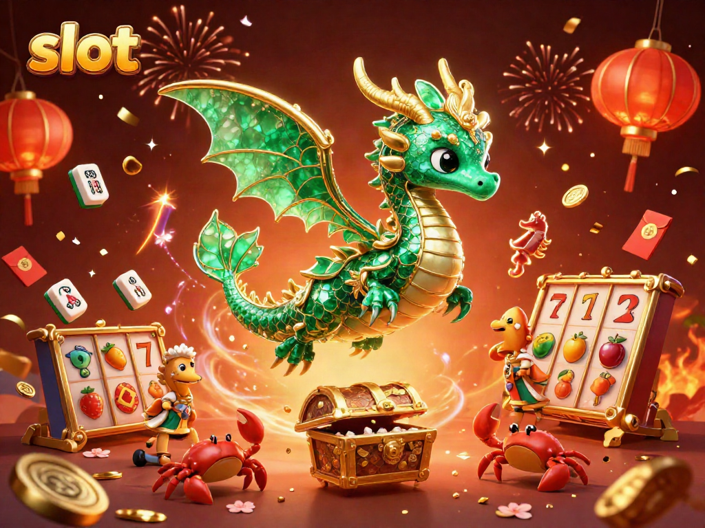 Experience thrilling slot action with a majestic sea dragon in this vibrant casino illustration.