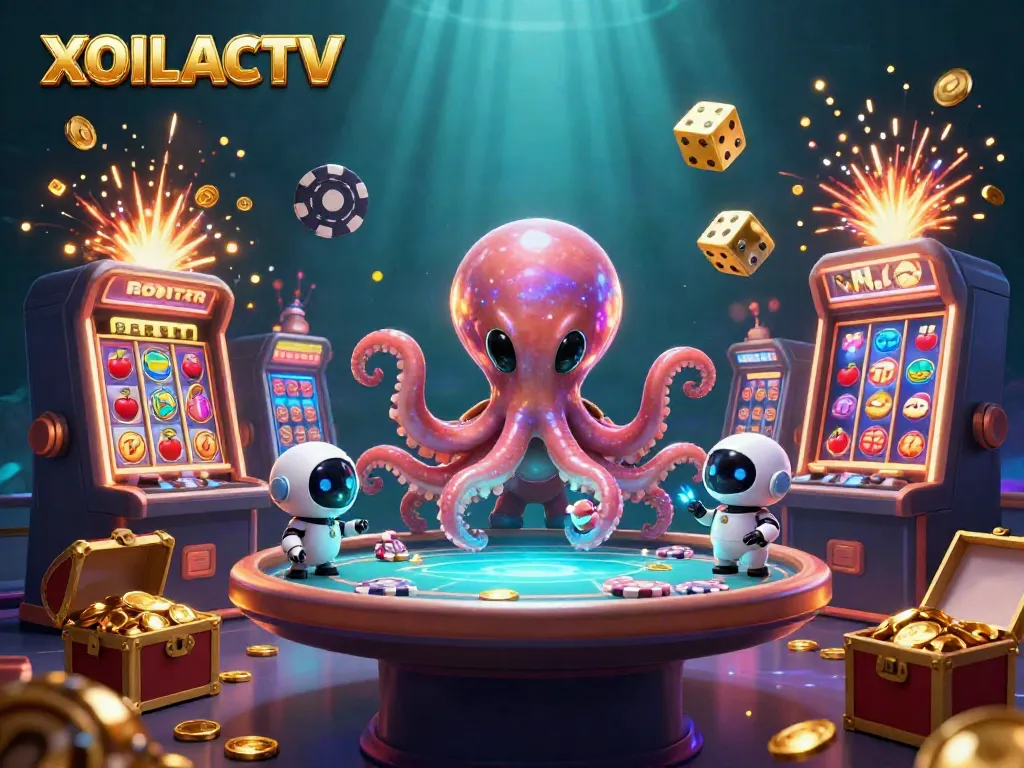 Join the fun at XOILACTV with an alien octopus taking bets at a vibrant casino!