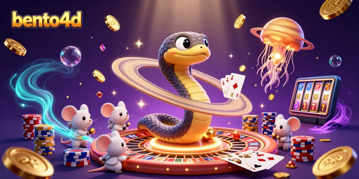 Bet on bento4d with a vibrant cosmic scene featuring roulette elements and playful astronaut mice.