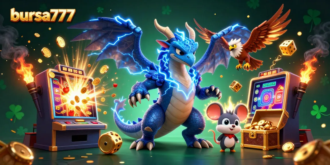 Menangkan jackpot di bursa777 dengan berbagai simbol slot dan karakter kartun yang menarik.