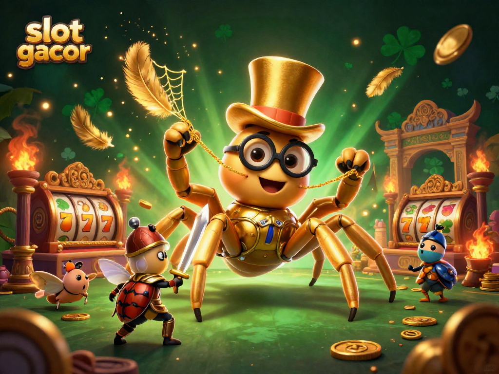 Experience thrilling gaming action at slot gacor with vibrant 3D elements and unique characters.