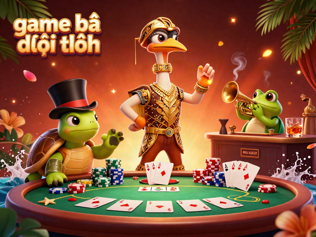 Experience the thrill of game bài đổi thưởng with vibrant characters and dynamic casino elements.