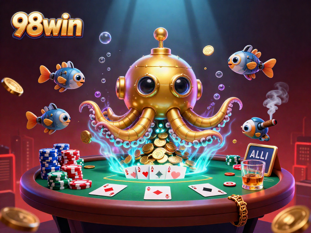 Engage with 98win’s captivating poker experience featuring gold coins and rich casino elements.