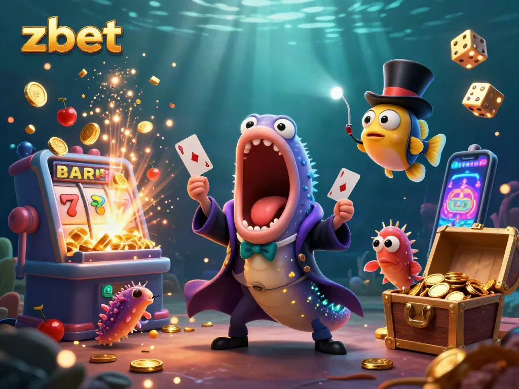 Zbet showcases an enchanting underwater casino scene with vibrant characters and dynamic games.