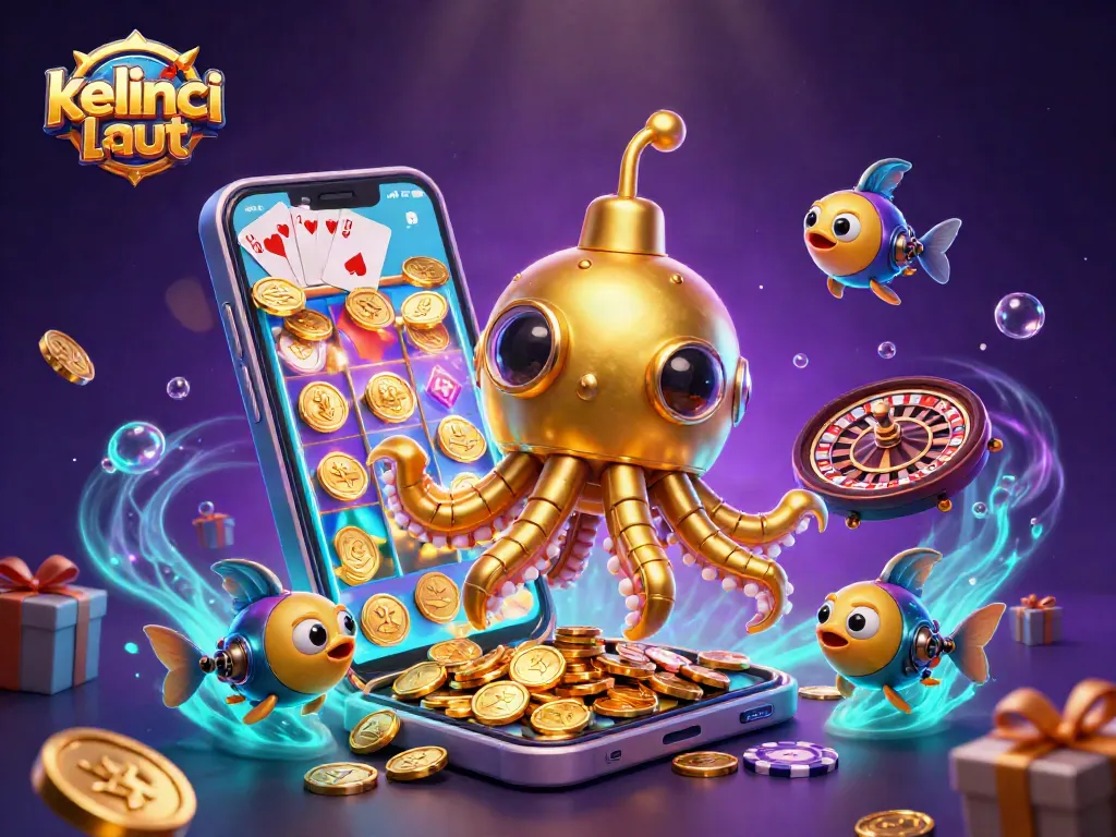 Engage in thrilling gameplay with kelincilaut as golden coins erupt from a slot game!