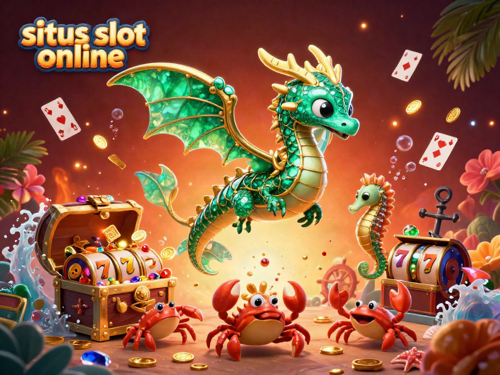 Menang di situs slot online melalui ilustrasi 3D ikonik yang penuh warna dan detail.
