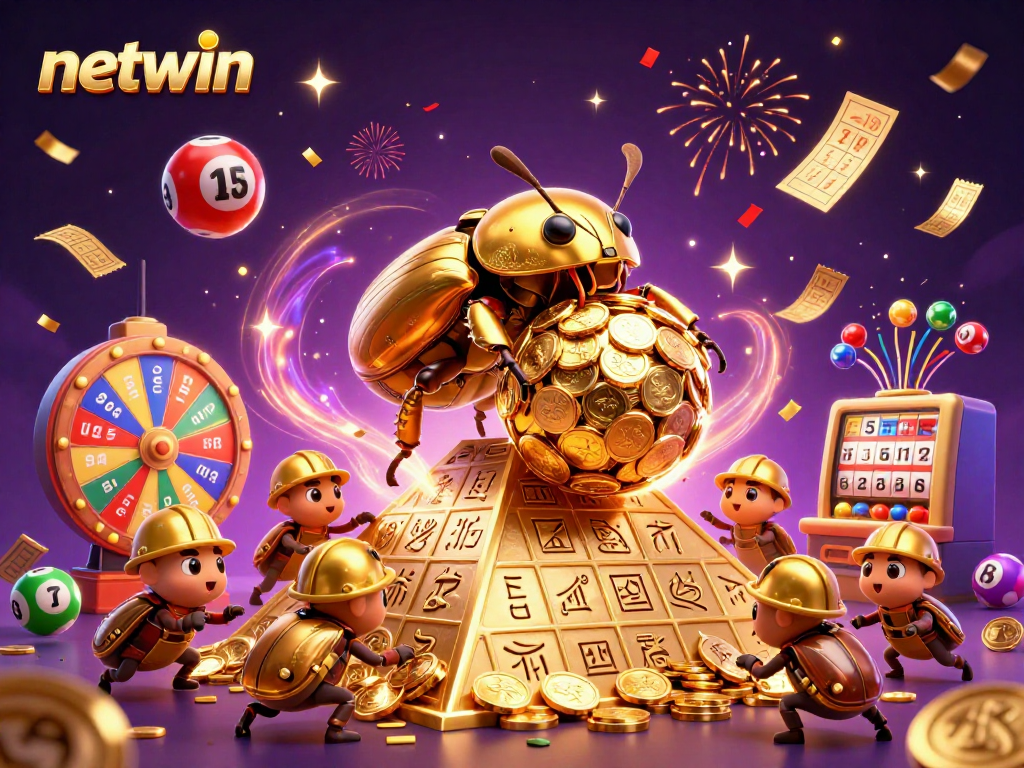 Experience the engaging world of Netwin with dynamic colorful lottery elements and exciting gaming visuals.