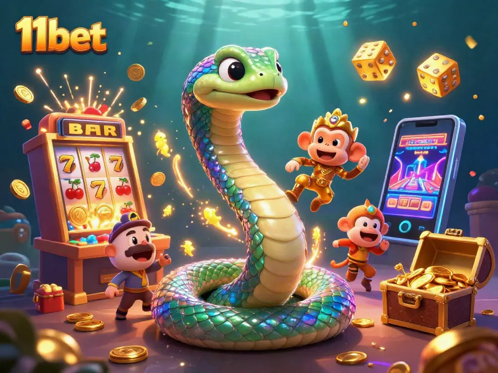 Win big with 11bet in this vibrant 3D illustration showcasing exciting casino elements.