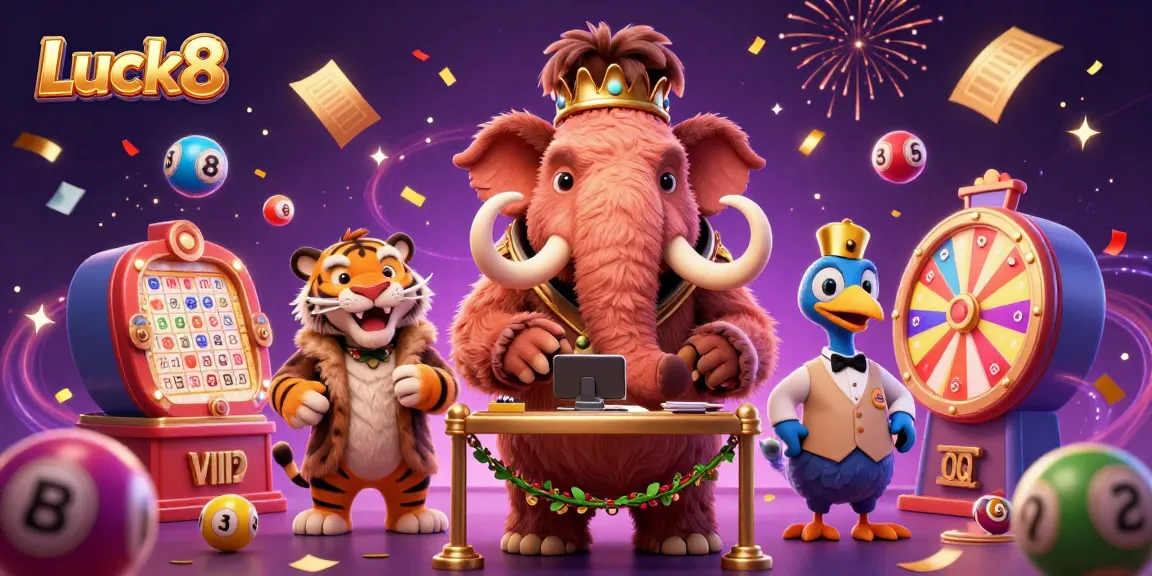 Engage in fun activities at Luck8 online casino with colorful scenes of characters and games.