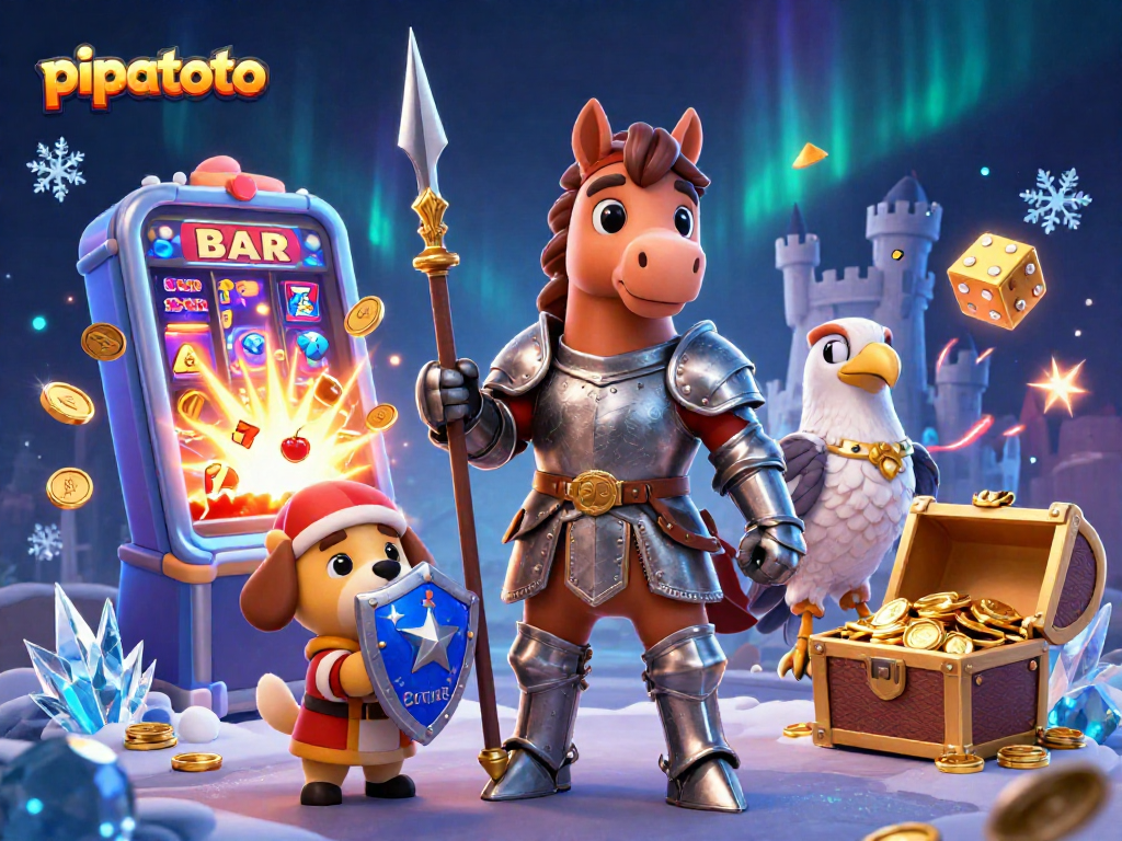 Pipatoto showcases an exciting jackpot scene with vibrant 3D characters and casino game elements.