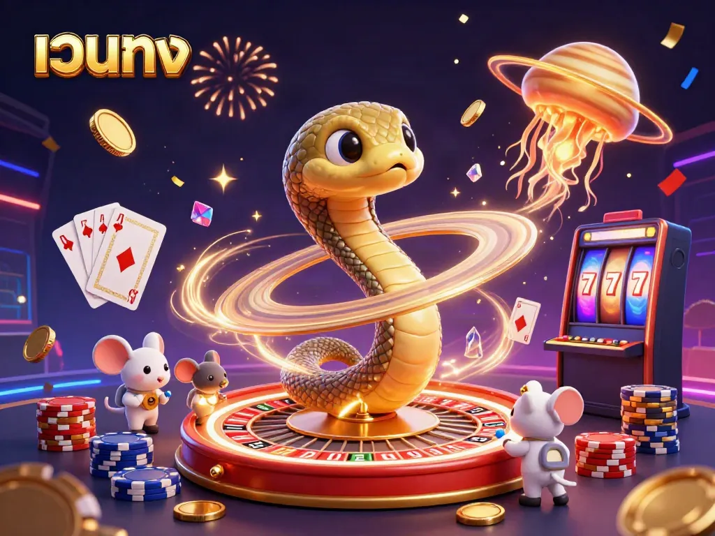 ภาพ 3D แสดงการเล่นเกมเว็บตรงในคาสิโน บรรยากาศเต็มไปด้วยความสนุกสนาน