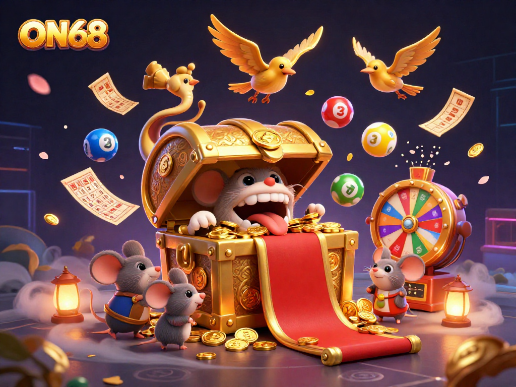 Engage with ON68's thrilling gaming experience and jackpot opportunities amidst a vibrant casino atmosphere.