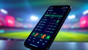 Engaging display of online sportsbooks India app interface on a smartphone highlighting vibrant betting options.