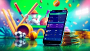 Highlighting online sportsbooks India with a modern smartphone displaying sports bets and dynamic sports elements.