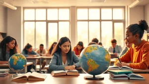 Education-focused classroom scene with students actively participating in learning.