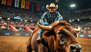 Chance Freeman riding a bull in an exciting rodeo scene full of energy and action.