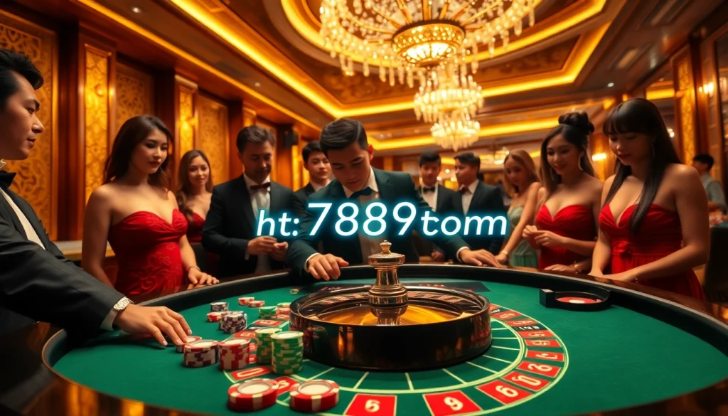 Experience high-stakes excitement at https://789fcom.asia/ with vibrant casino tables, chips, and players enjoying games.