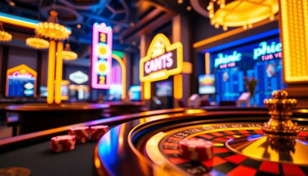 Experience California online casinos with a thrilling gaming table and vibrant neon lights.