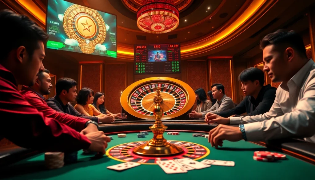 Lương Sơn TV showcases players engrossed in high-stakes poker gameplay at a luxurious casino table.