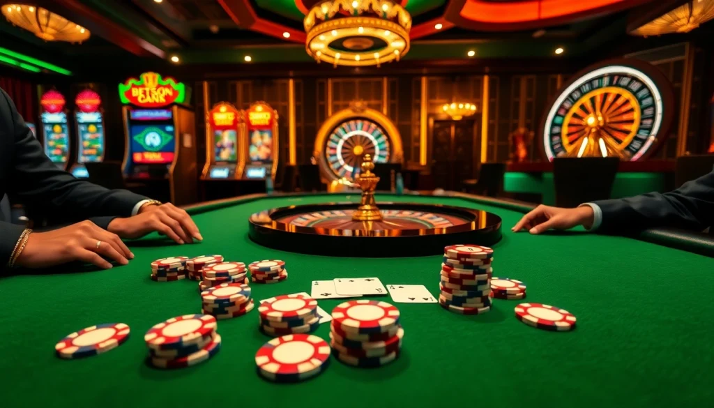 Experience thrilling poker action at Betsson's elegant gaming table with rich visuals and excitement.