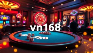Enjoying a game of poker with vn168 at a luxurious casino table.