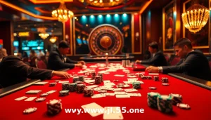 Exciting casino action with players at a poker table, embodying the thrill of https://www.jl55.one/ online betting.