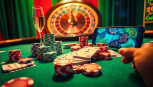 Experience the excitement of QQ88 with vibrant casino games featuring roulette, cards, and poker chips.