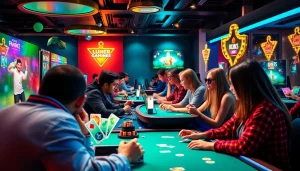 Exciting online gaming scene featuring players at gamebaidoithuong.com.vc with vibrant visuals and interactive elements.