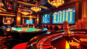 Experience high-stakes gambling at rr88.com with vibrant casino visuals of roulette and poker.